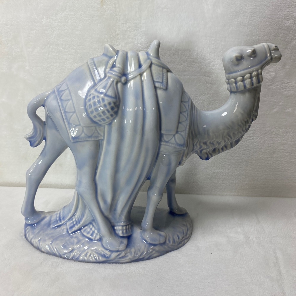 VTG '76 Holland Mold Blue‎ Ceramic Camel Christmas Nativity Religious